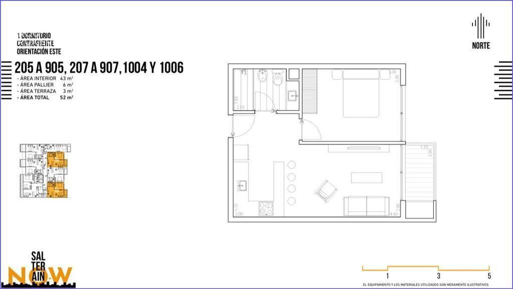 Apartamento de un dormitorio en venta en Cordón - 307
