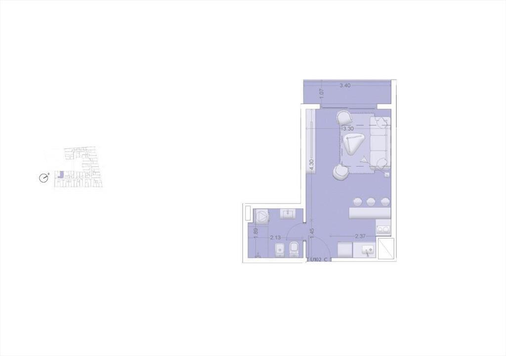 Alquiler de apartamento monoambiente en La Blanqueada - 302