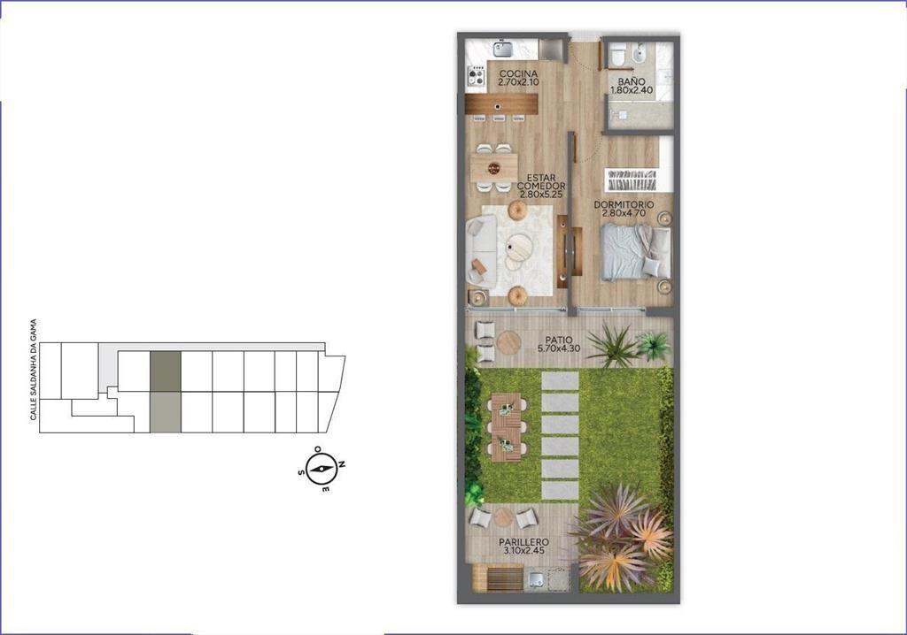 Apartamento de un dormitorio en venta en Puerto Buceo - 003