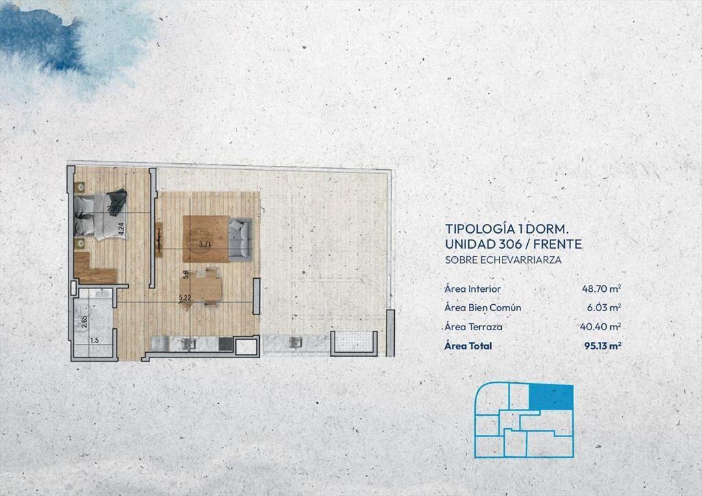 Venta Apartamento 1 Dormitorio en Pocitos Nuevo