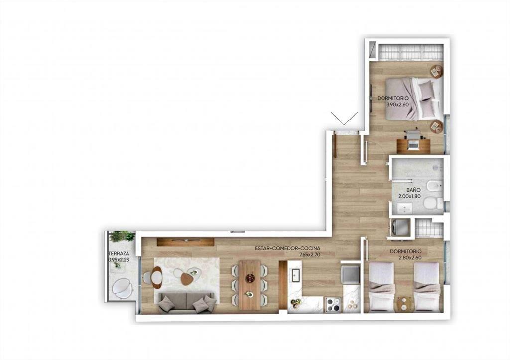 VENTA DE APARTAMENTO DE 2 DORMITORIO EN OBRA EN CORDON, MET