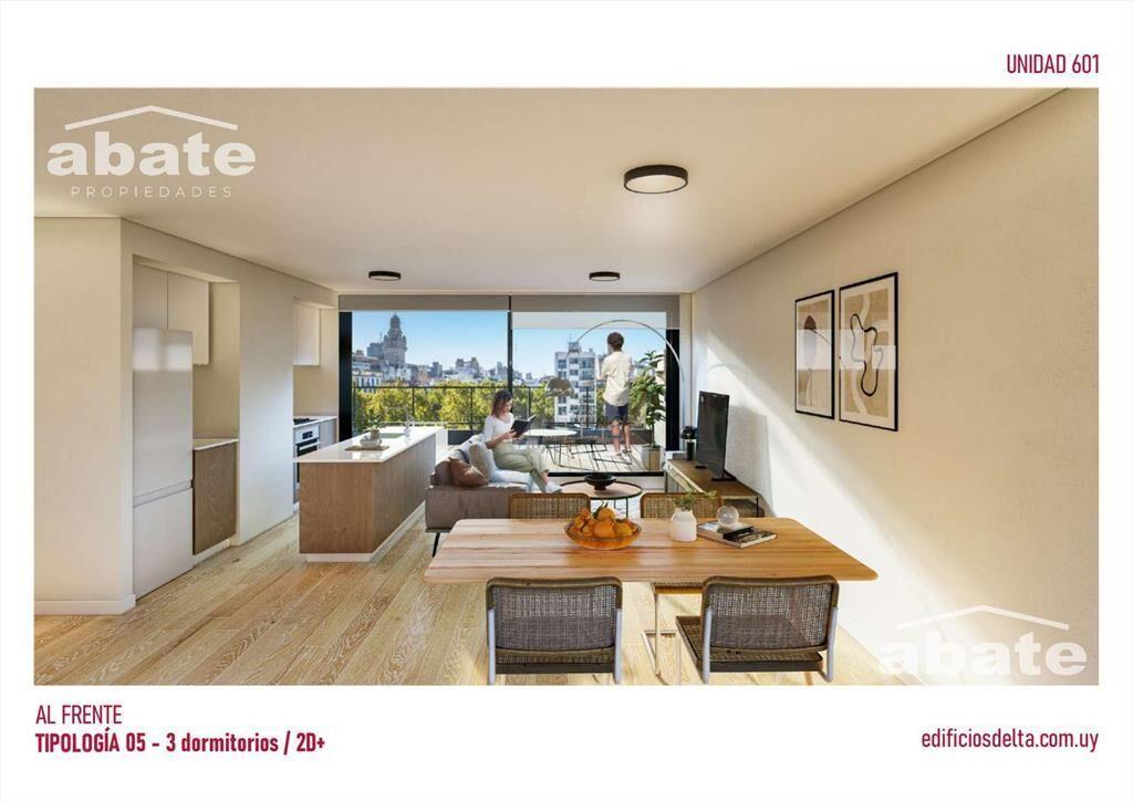 Venta apartamento tres dormitorios en Barrio Sur con terraz