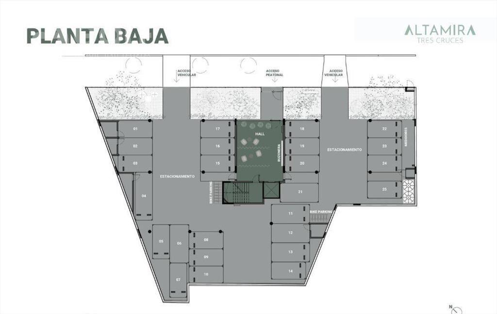 Venta de apartamento de 1 dormitorio en Tres Cruces