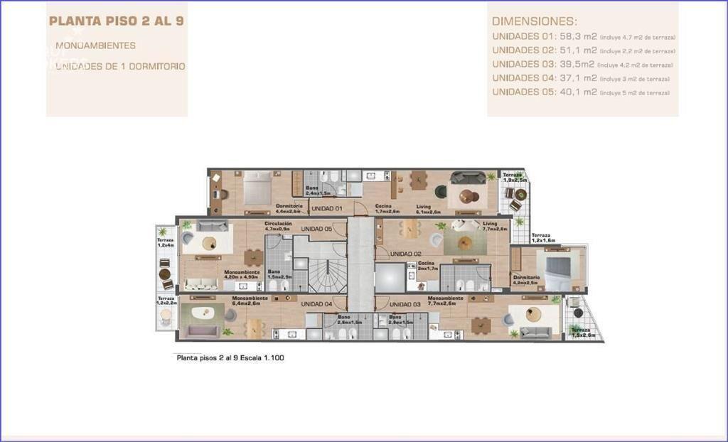 Apartamento monoambiente en venta en Punta Carretas - 803
