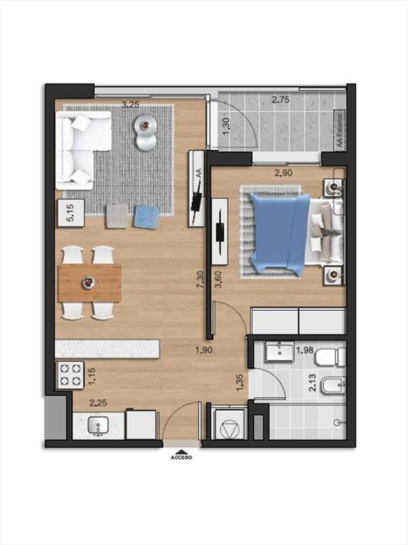 Apartamento en venta de 1 dormitorio en Tres Cruces Terr...