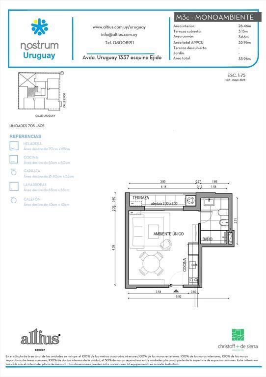 VENTA APARTAMENTO MONOAMBIENTE CENTRO CON TERRAZA