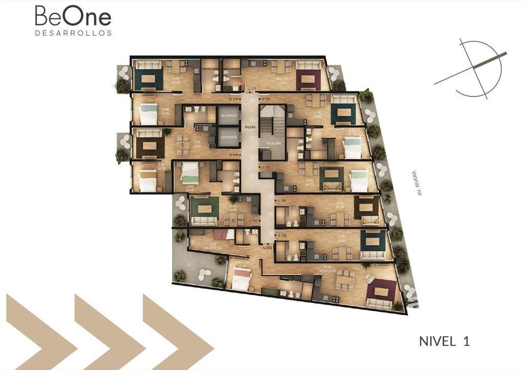 Venta apartamento 2 dormitorios en Buceo con patio y terraz