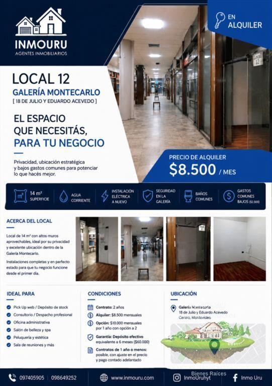 Local en alquiler sobre 18 de Julio