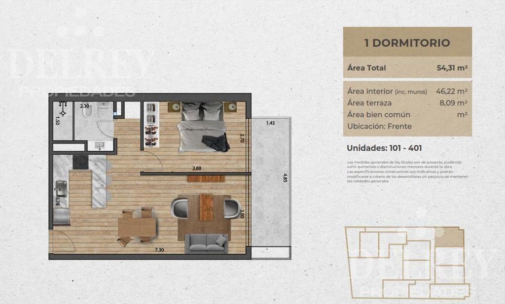 Venta Apartamento - Pocitos Nuevo DELREY PROPIEDADES