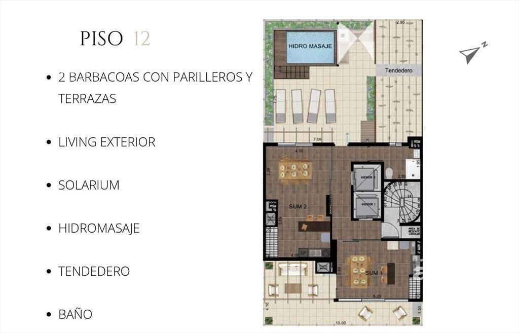 Venta de Apartamento 2 dormitorios en Pocitos, grandes dime
