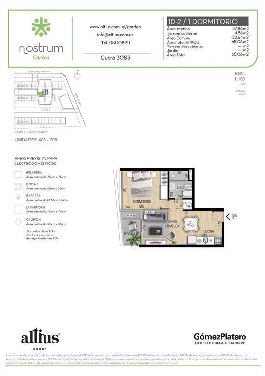 VENTA 1 DORMITORIO NOSTRUM GARDEN PRADO