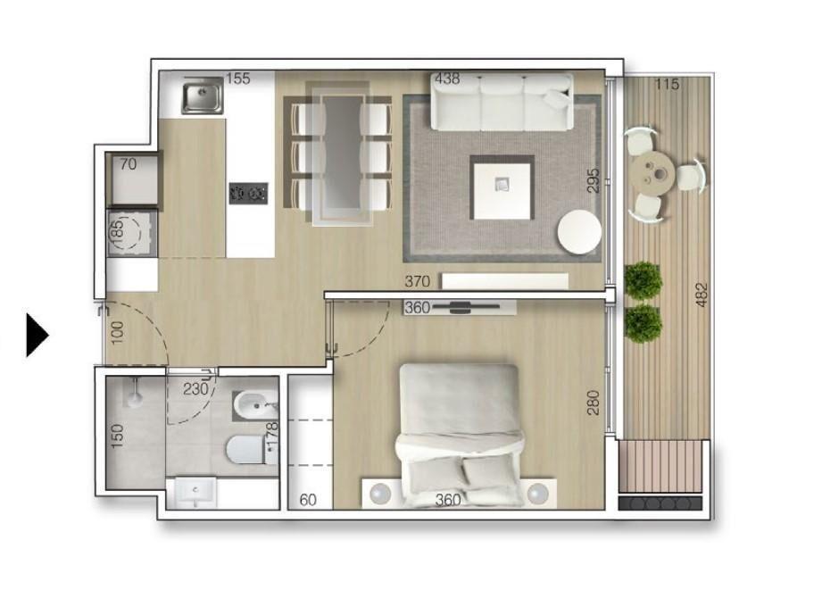 Alquiler apartamento 1 dormitorio Buceo a estrenar