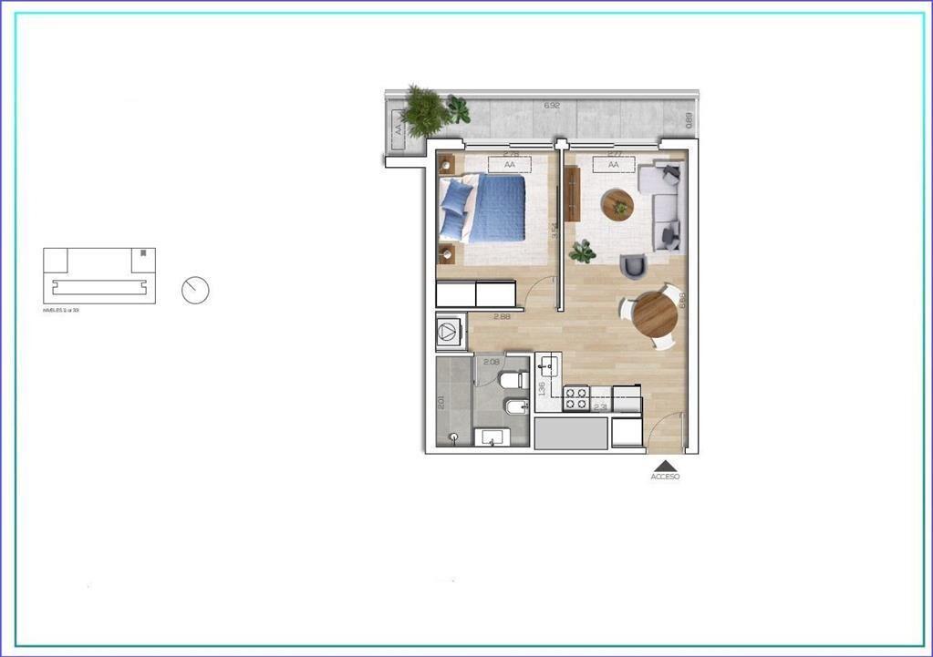 Venta apartamento un dormitorio en Capurro - 3102a