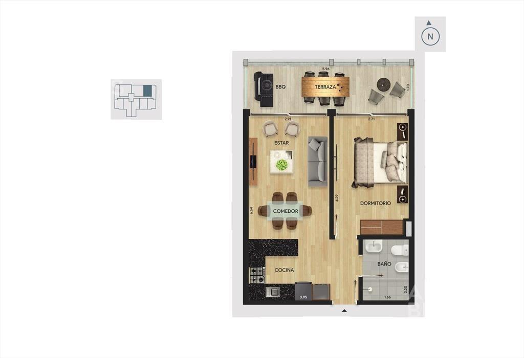 Apartamento de un dormitorio en venta en Parque Batlle - 11
