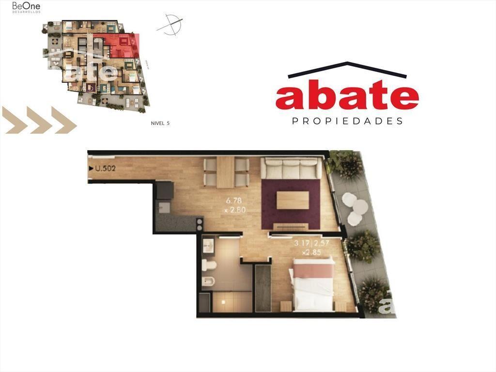 Venta apartamento 1 dormitorio en Buceo con terraza en piso