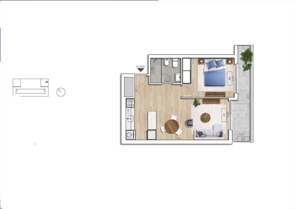Venta apartamento un dormitorio en Capurro - 2104a