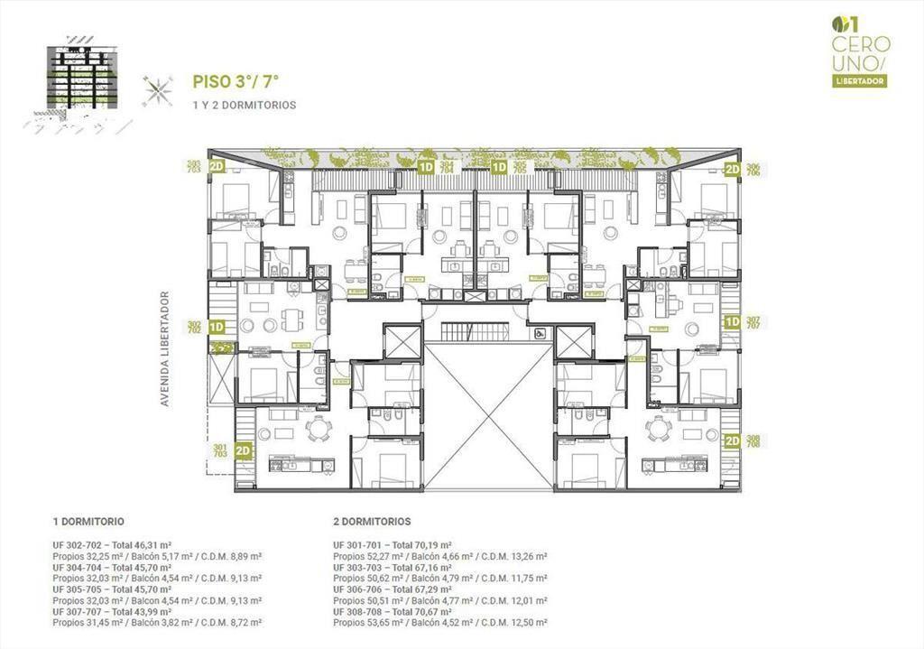 Venta apartamento dos dormitorios en Aguada - 708