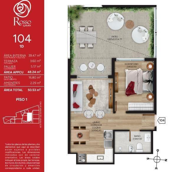 Venta Apartamento 1 Dormitorio en Cordón