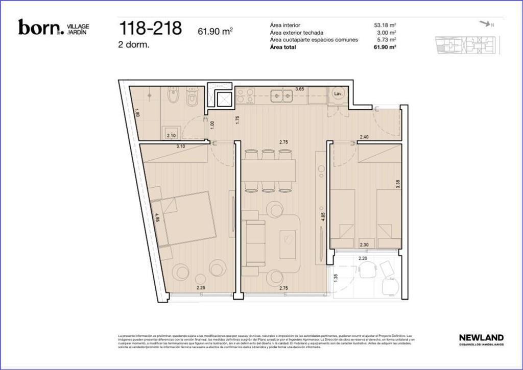 Apartamento de dos dormitorios en venta en La Blanqueada -