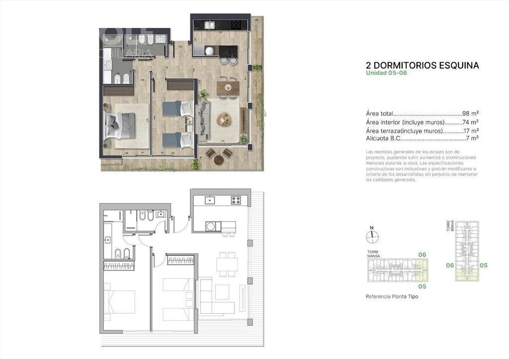 Venta de apartamento de 2 dormitorios en Punta del Este