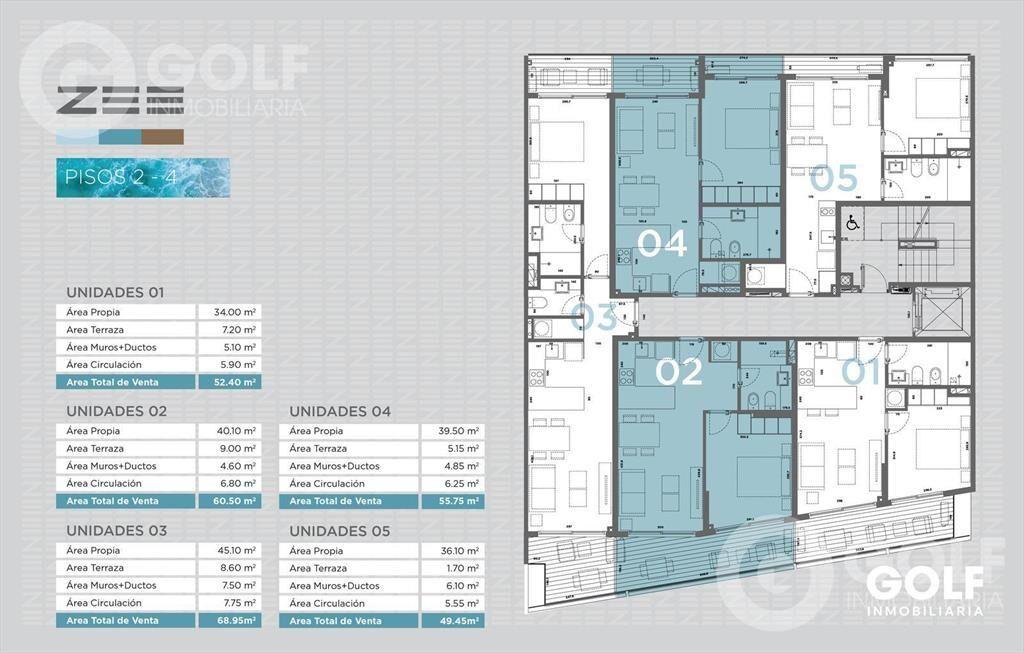 Venta de apartamento de 1 dormitorio con terraza en rambla