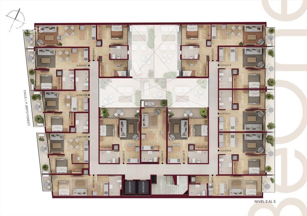 Apartamento monoambiente en venta en La Blanqueada - 302