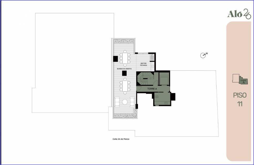 Apartamento de un dormitorio en venta en Pocitos - 307