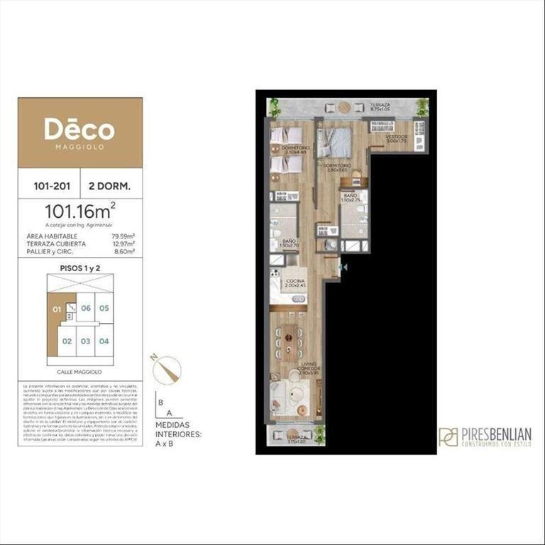 Venta Apartamento 2 Dormitorios- DECO MAGGIOLO