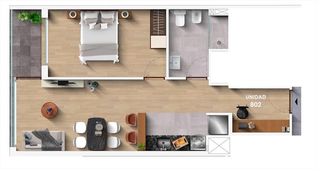 Venta Apartamento 1 dormitorio con terraza Parque Batlle Om