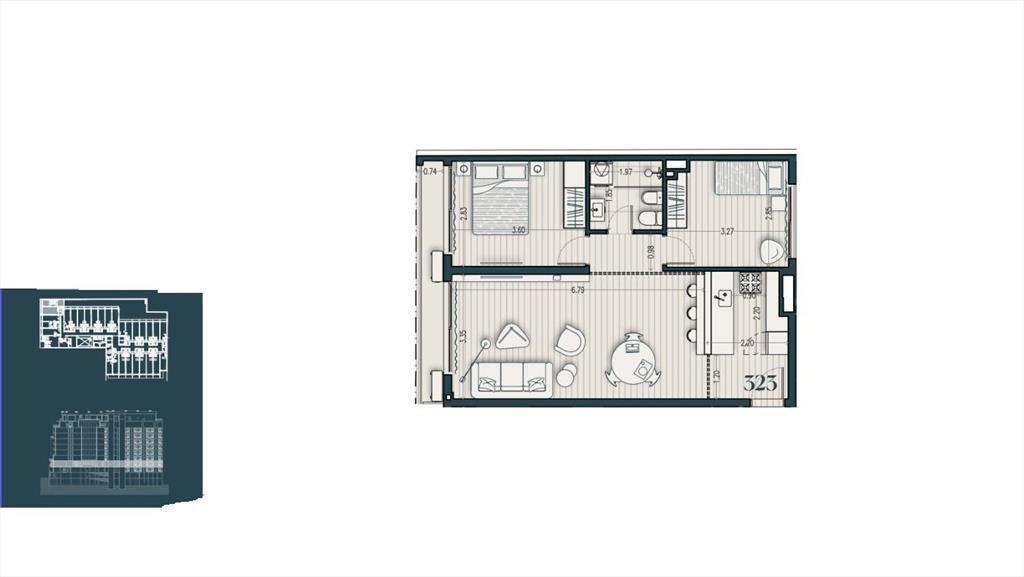 Venta apartamento de dos dormitorios en Parque Rodó - 323