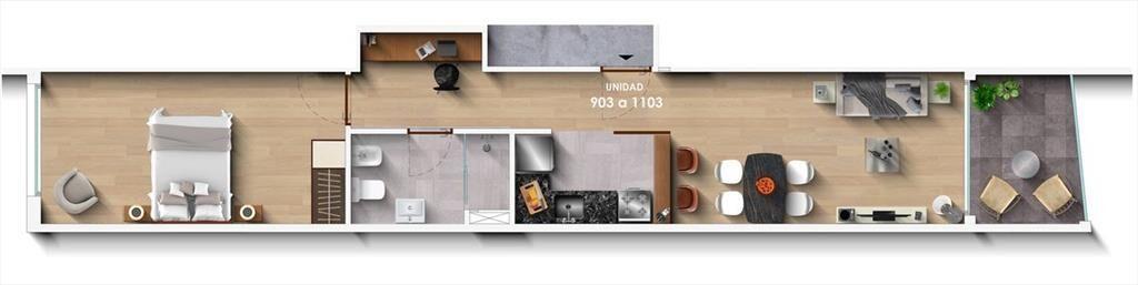 Venta Apartamento 1 dormitorio con terraza Parque Batlle Om
