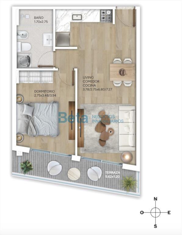 VENTA APARTAMENTOS 1 DORMITORIO CORDON