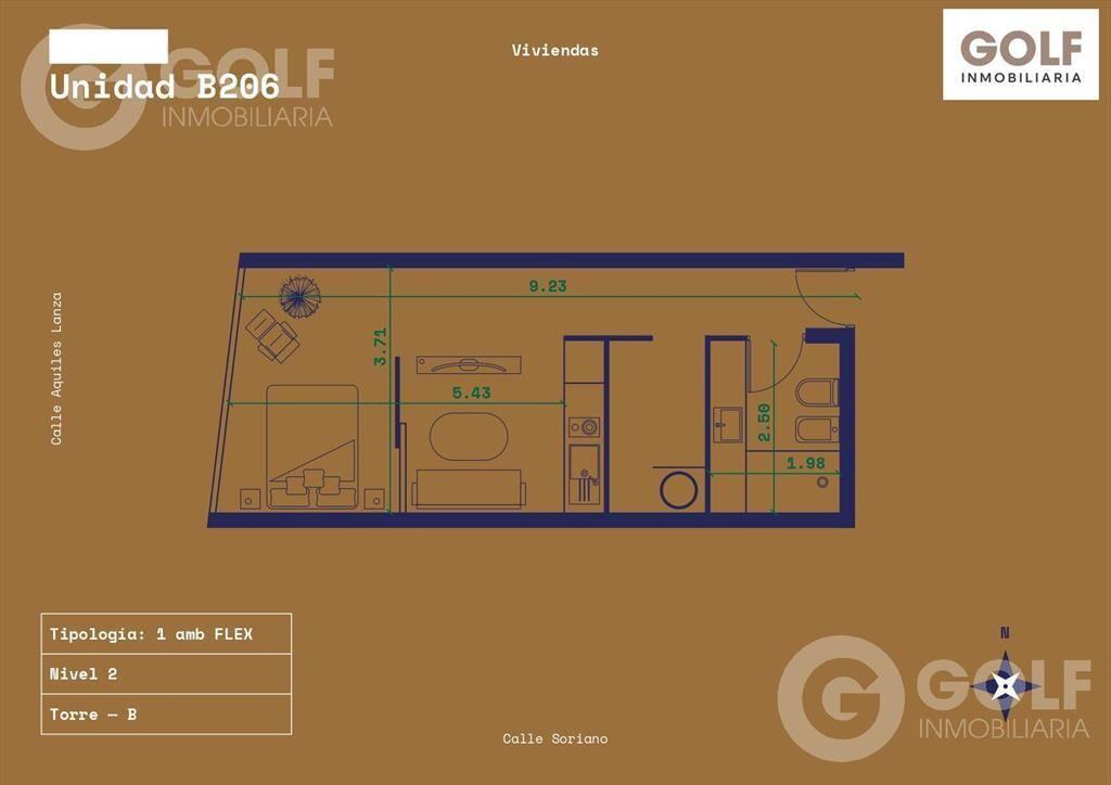 VENTA DE APARTAMENTO MONOAMBIENTE EN CENTRO