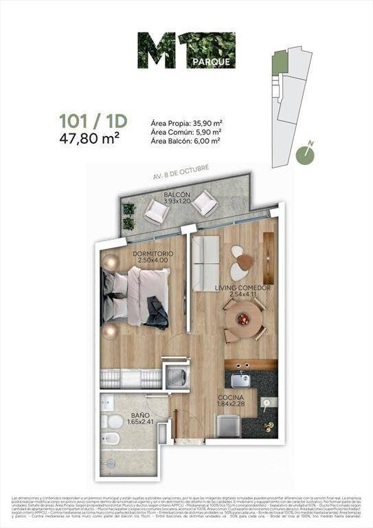 Venta apartamento 1 dormitorio en la Blanqueada