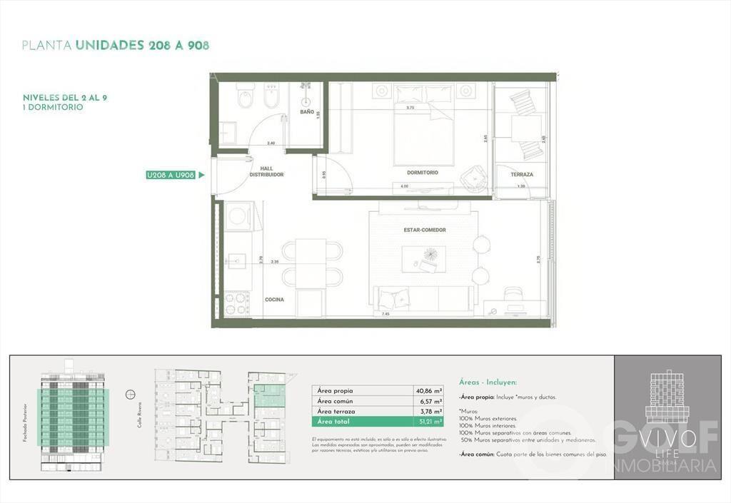 VENTA DE APARTAMENTO DE 1 DORMITORIO EN CORDON