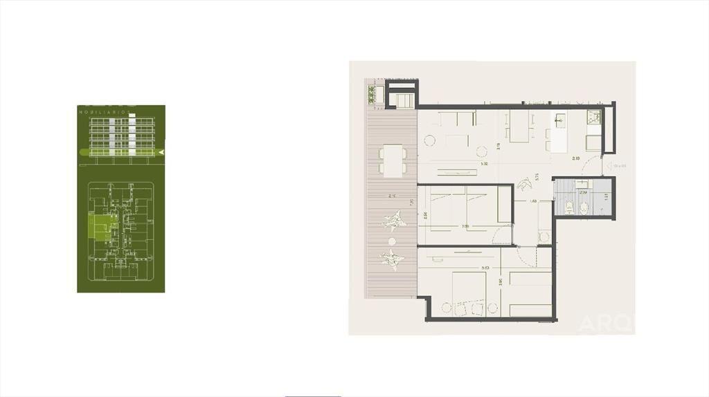 Apartamento de dos dormitorios en venta en Ciudad de la Cos