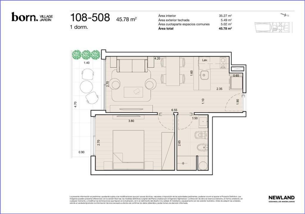Apartamento de un dormitorio en venta en La Blanqueada - 10
