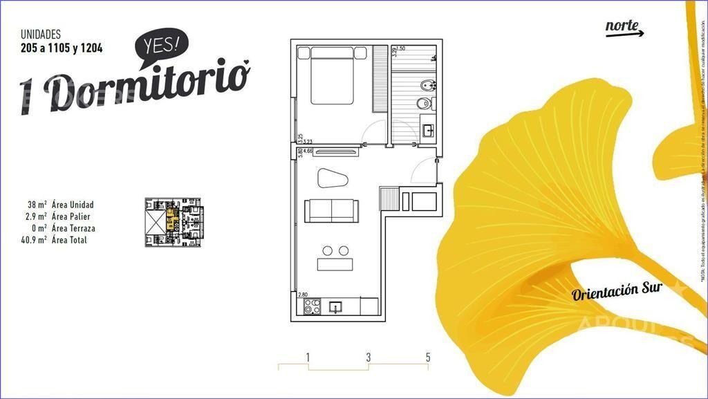 Apartamento de un dormitorio en venta en Parque Rodó - 705