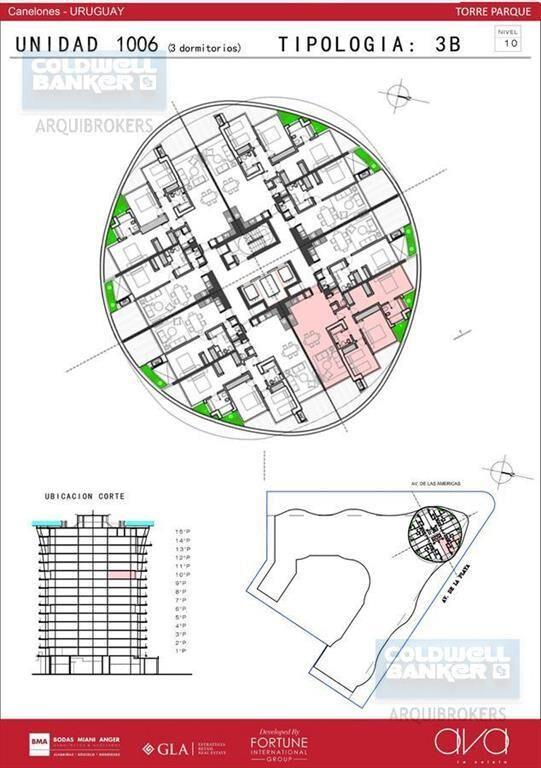 Apartamento de tres dormitorios en venta en Parque Roosevel