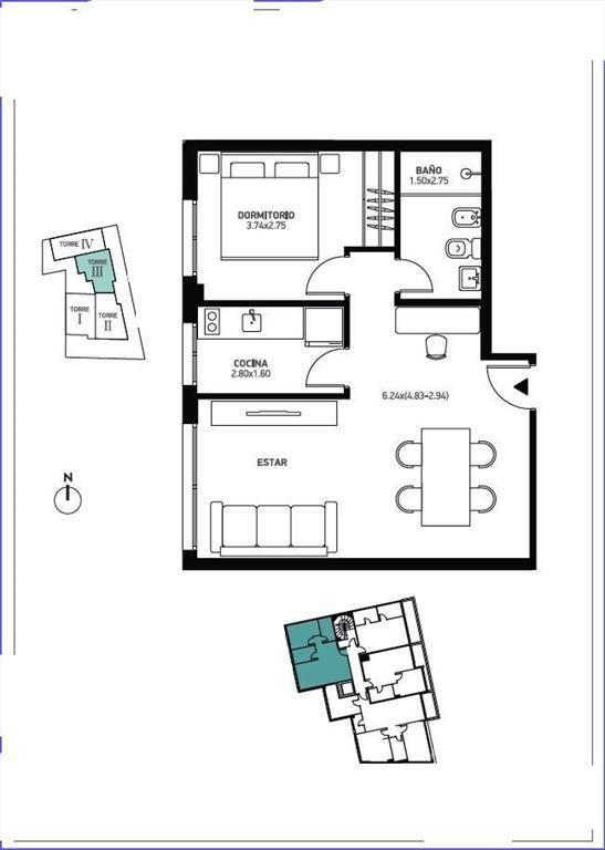 Apartamento en venta de 1 dormitorio en Malvín