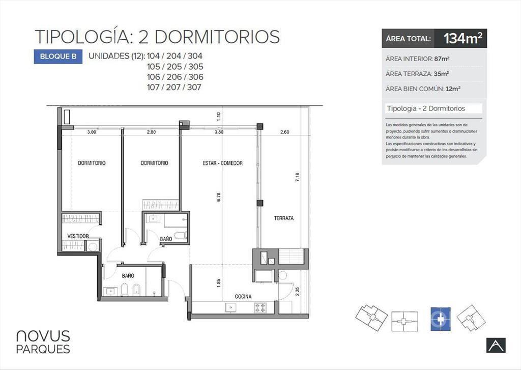 Apartamento de dos dormitorios en venta en Carrasco - 306B