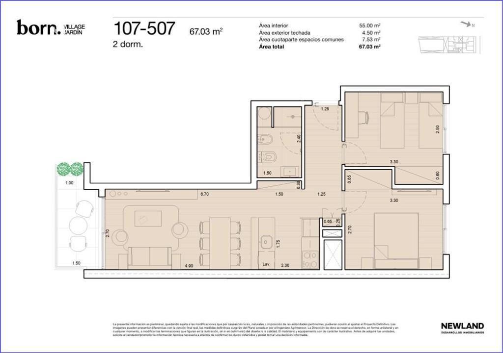 Apartamento de dos dormitorios en venta en La Blanqueada -