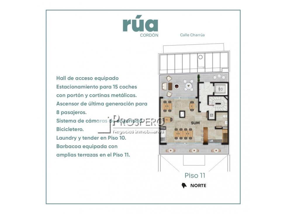 va1585/4 venta penthouse 1 dorm RUA CHARRUA
