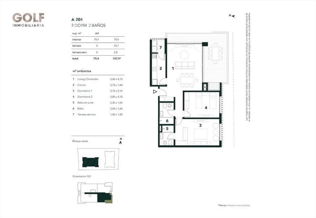Venta apartamento de 2 dormitorios con terraza en Barrio Pa