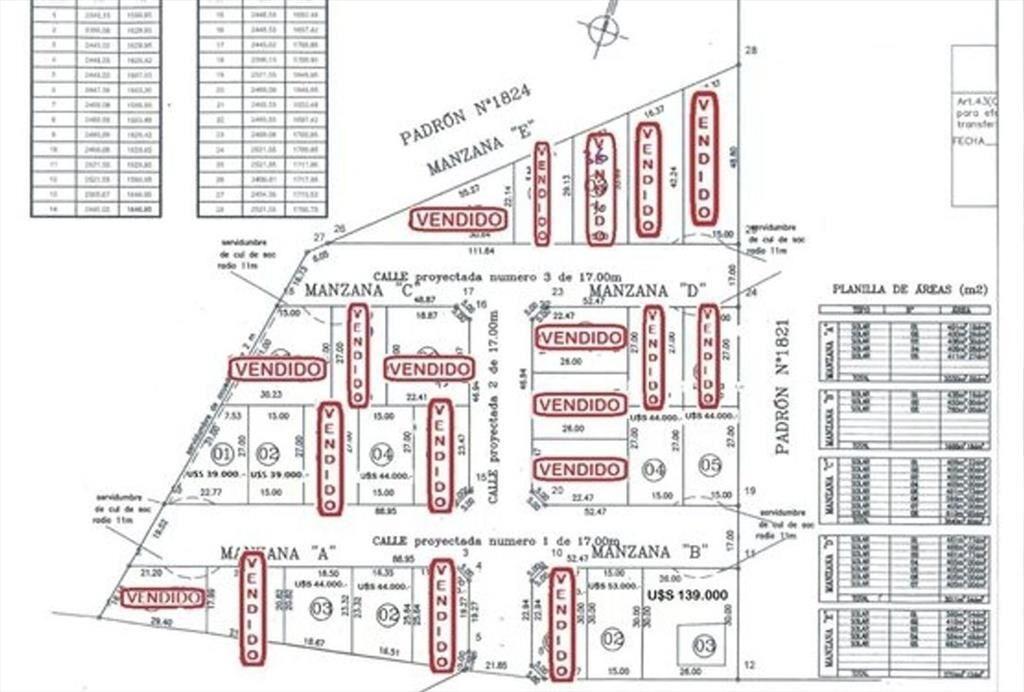 Venta de Terreno en Pando desde US$ 40.000