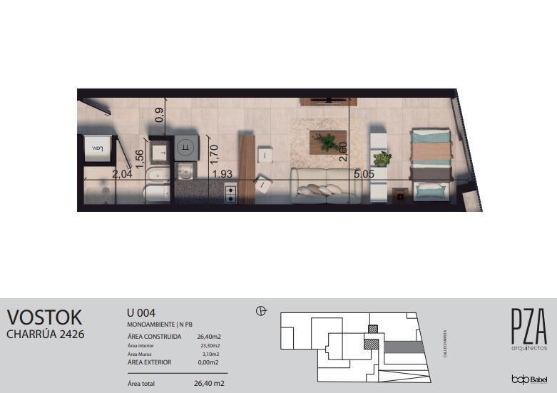 Apartamento Monoambiente en Pocitos