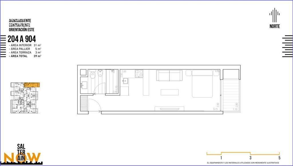 Apartamento monoambiente en venta en Cordón - 904