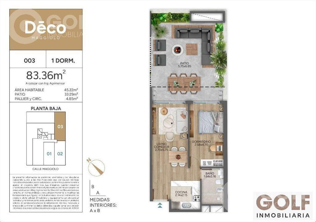 Venta Apartamento 1 dormitorio con Patio - Parque Rodó - Go