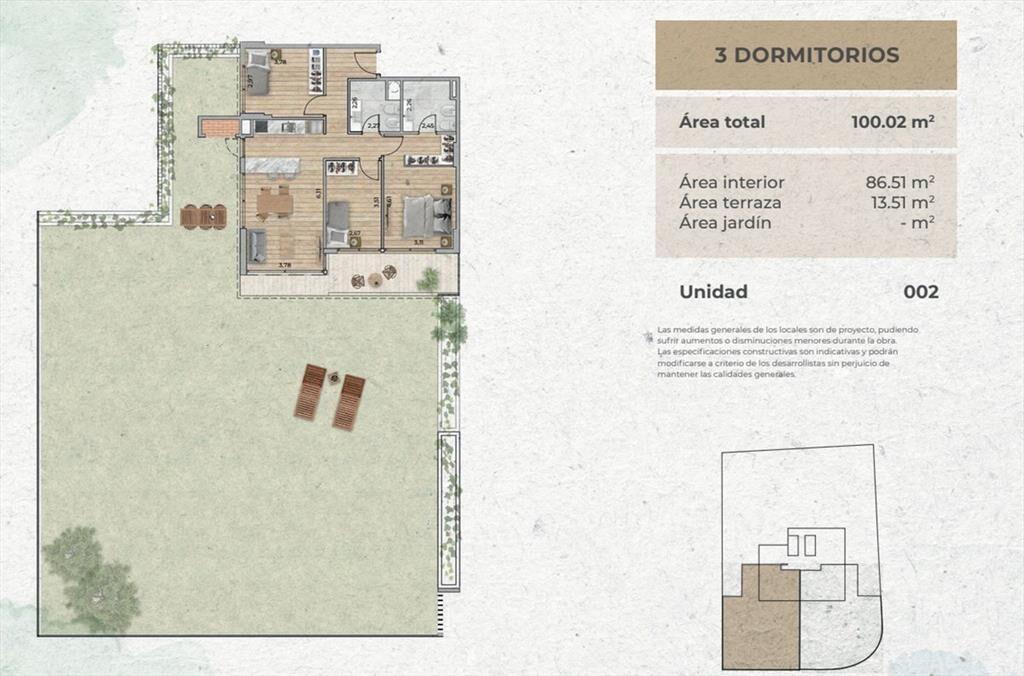 VENTA Apto CIUDAD DE LA COSTA 3 dorm patio POZO