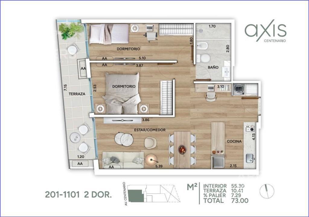 Apartamento de dos dormitorios en venta en La Blanqueada -